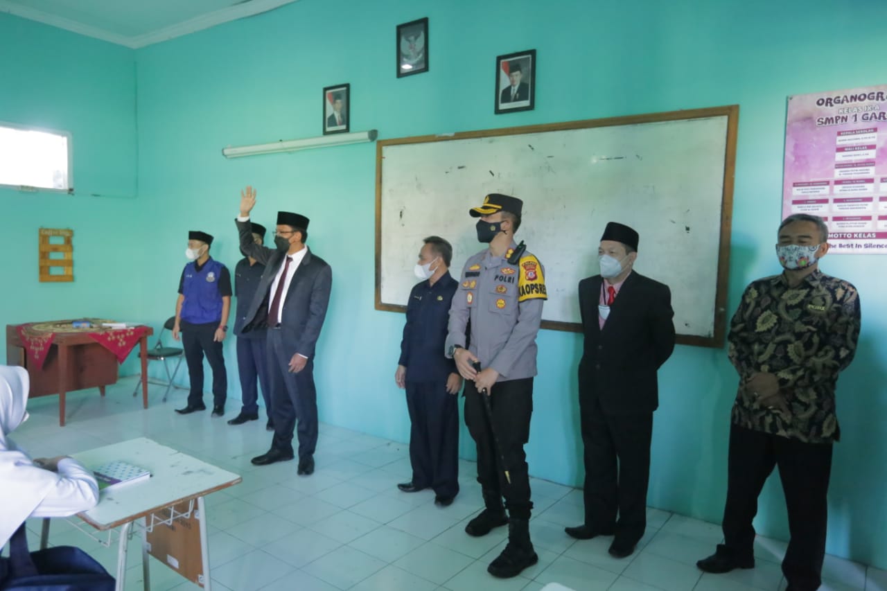 Kapolres Garut Ikuti Kegiatan Opening Percontohan PTM (Pembelajaran Tatap Muka) Terbatas Tingkat Kabupaten Garut