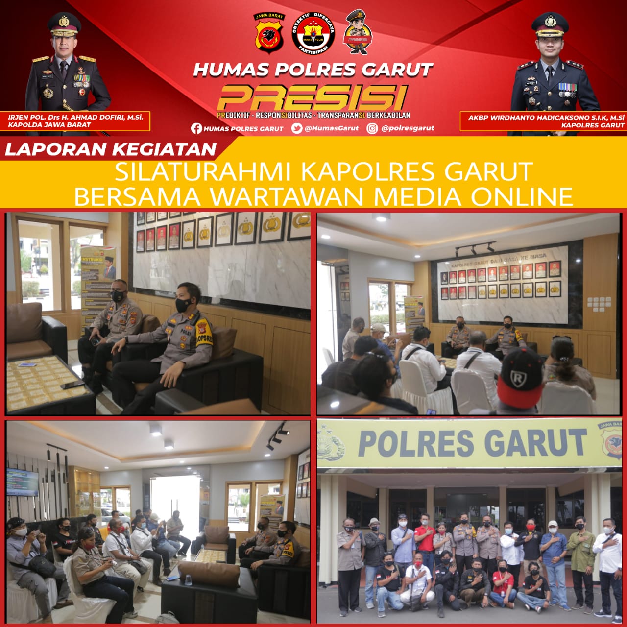 Silaturahmi Kapolres Garut dengan IMM (Intelligence Media Management) Kab. Garut