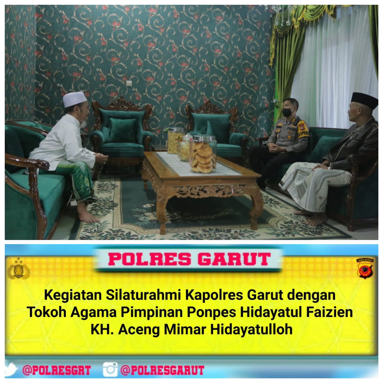 Silaturahmi Kapolres Garut Dengan Tokoh Agama Pimpinan Ponpes Persis 76 Garut