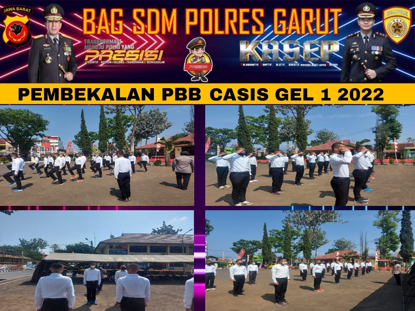 BAG SDM POLRES GARUT MEMBERIKAN KEGIATAN BINLAT KEPADA PESERTA  DIKTUK GEL 1 T.A 2022