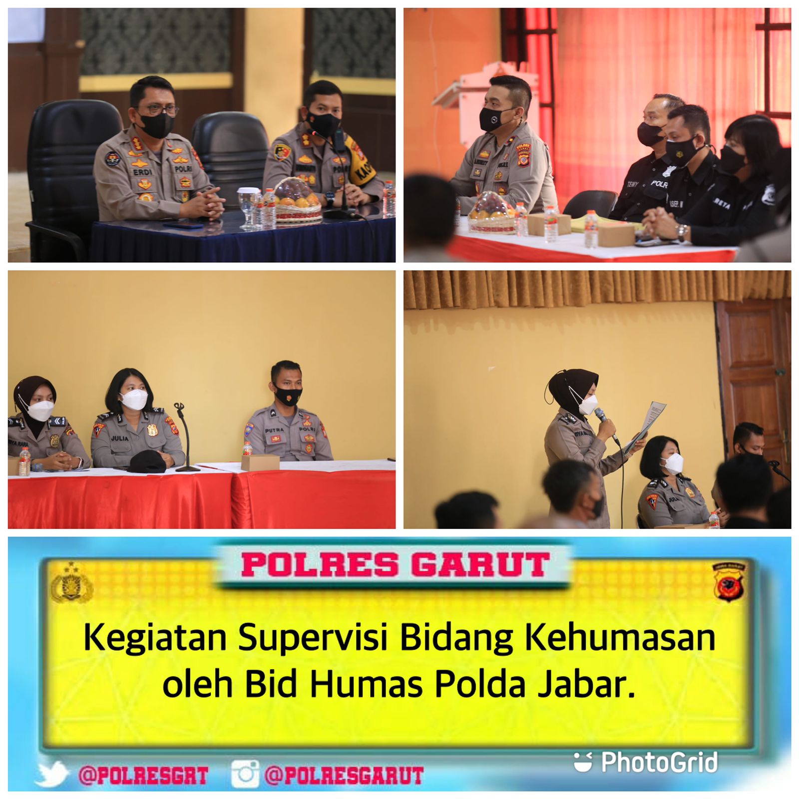 KAPOLRES GARUT DAMPINGI KABID HUMAS POLDA JABAR MELAKSANAKAN SUPERVISI DI POLRES GARUT