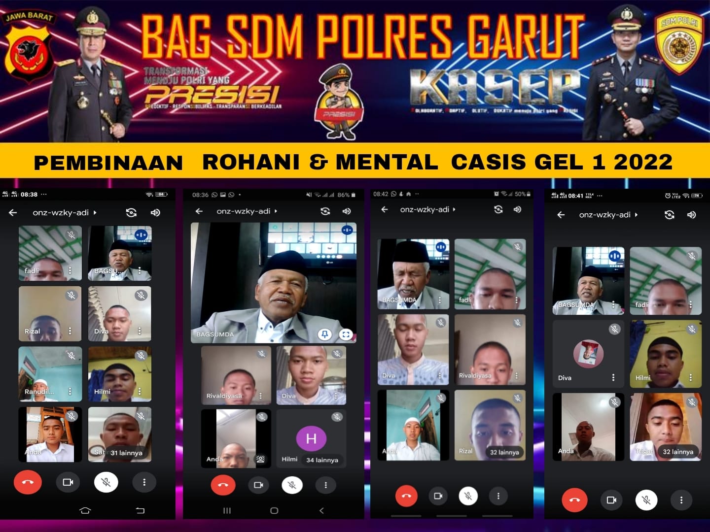 PEMBINAAN ROHANI DAN MENTAL POLRES GARUT DILAKSANAKAN SECARA VIRTUAL DI MASSA PPKM