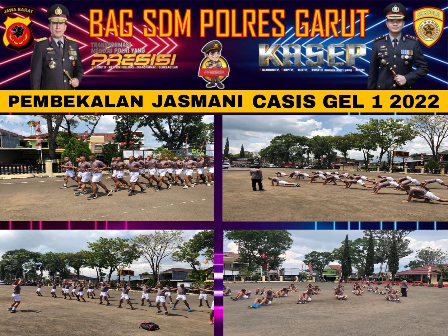 BAG SDM POLRES GARUT MEMBERIKAN KEGIATAN BINLAT KEPADA PESERTA DIKTUK GEL 1 T.A 2022