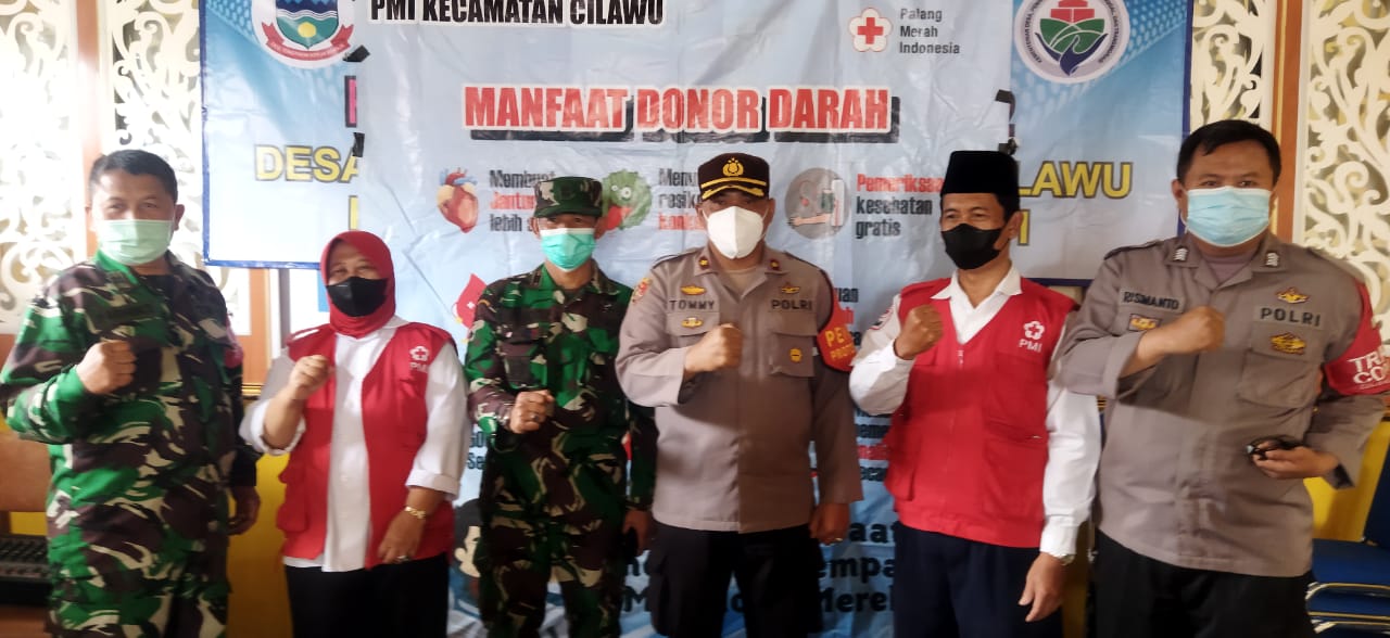 POLSEK CILAWU LAKSANAKAN GIAT BHAKTI SOSIAL DONOR DARAH PMI KAB. GARUT