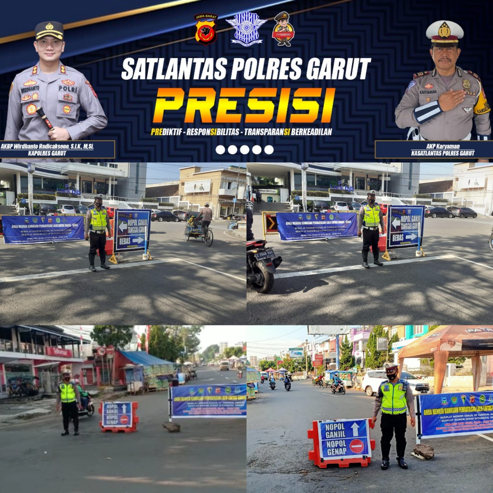 SATLANTAS POLRES GARUT MELAKSANAKAN REKAYASA ARUS LALU LINTAS DI WILAYAH HUKUM KAB.GARUT