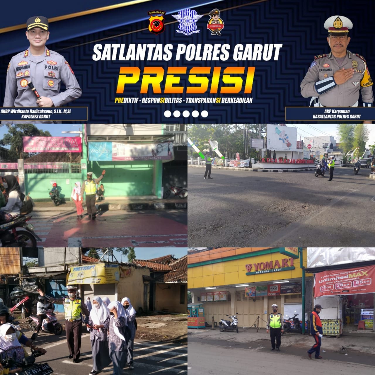 SATLANTAR POLRES GARUT BESERTA POLSEK JAJARAN MELAKSANAKAN GATUR PAGI  DEMI KESELAMATAN  LALU LINTAS