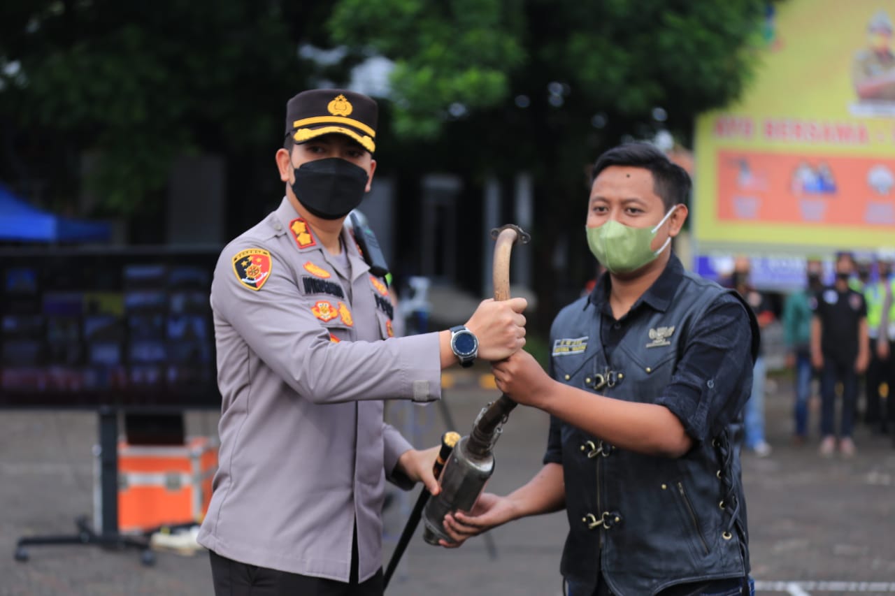 KAPOLRES GARUT HADIRI APEL GABUNGAN TERBATAS DAN DEKLARASI GARUT BEBAS KNALPOT BISING