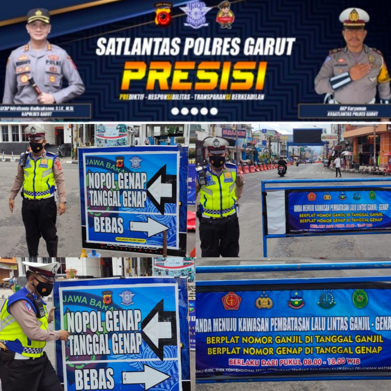 KASAT LANTAS POLRES GARUT LAKUKAN GANJIL GENAP DALAM RANGKA PPKM LEVEL 3