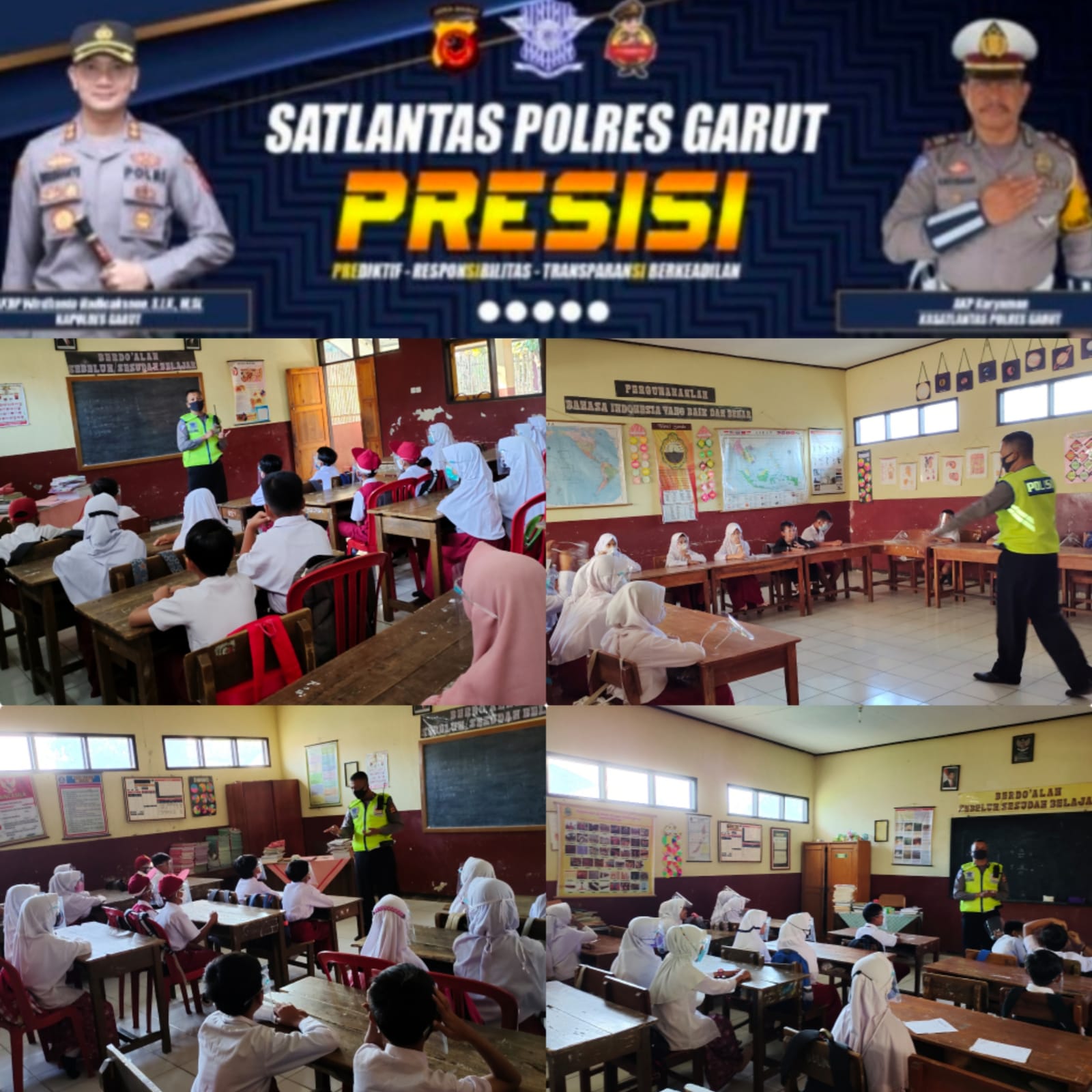 SATLANTAS POLRES GARUT LAKSANAKAN GIAT POLISI SAHABAT ANAK DALAM RANGKA PPKM LEVEL 3