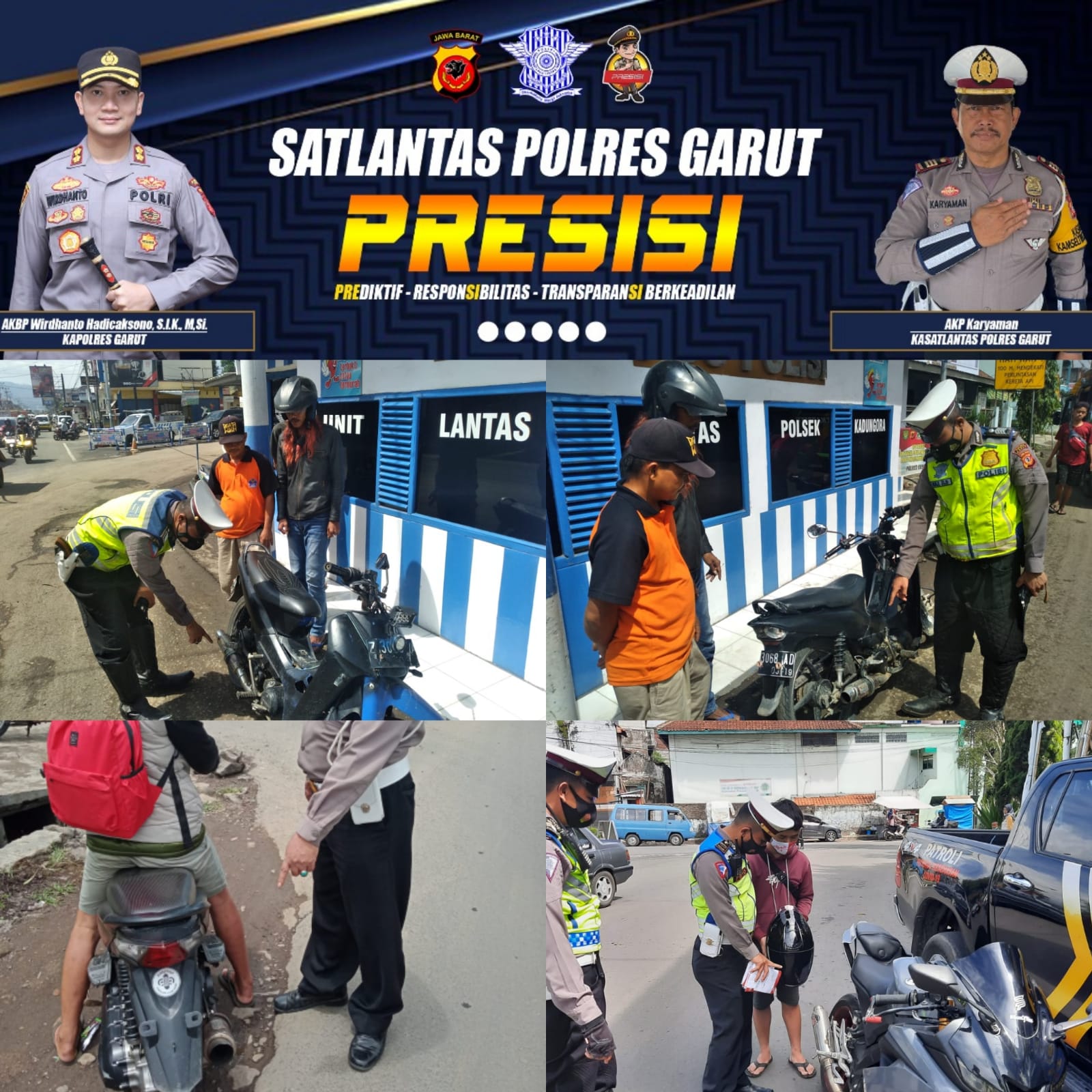 SATLANTAS POLRES GARUT LAKSANAKAN GIAT PENEGURAN KNALPOT BISING DALAM RANGKA GARUT TANPA KNALPOT BISING