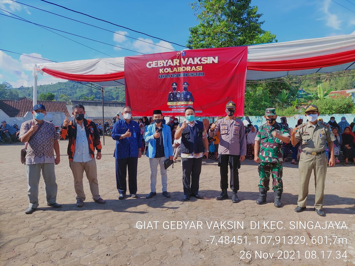 KAPOLDA JABAR MENINJAU GEBYAR VAKSINASI DI POLSEK SINGAJAYA KAB.GARUT MEALALUI LIVE ZOOM