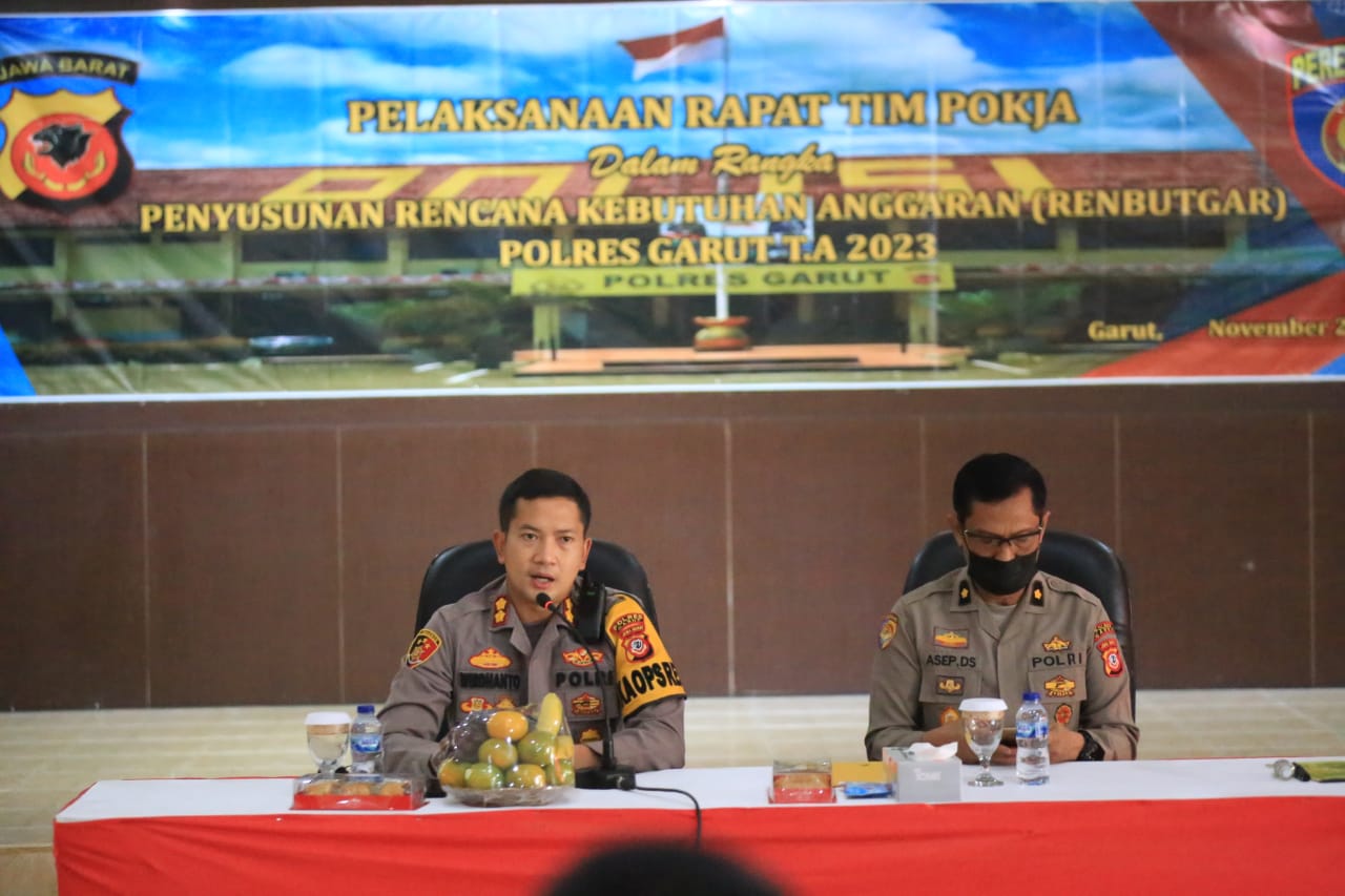 KAPOLRES GARUT PIMPIN PEMBUKAAN RAPAT TIM POKJA DALAM RANGKA PENYUSUNAN RENCANA KEBUTUHAN ANGGARAN POLRES GARUT 2023