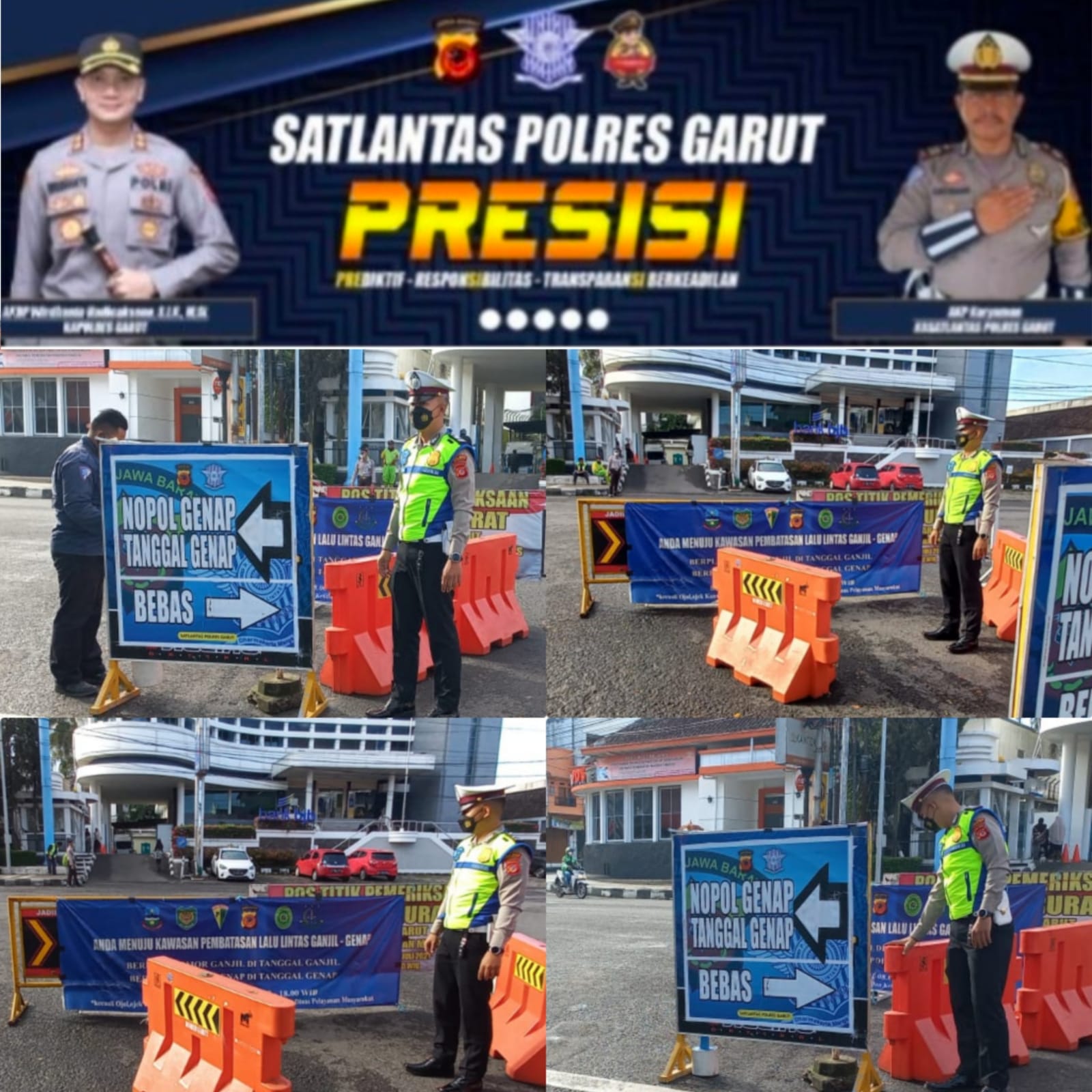 SATLANTAS POLRES GARUT LAKSANAKAN GANJIL GENAP DALAM RANGKA PPKM LEVEL 3 DI WILAYAH KAB. GARUT